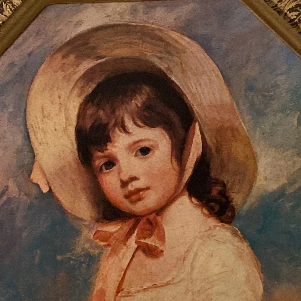Vintage Tin,Octagon w/ Portrait of Victorian Boy & Girl,C. Bremont,George Romney